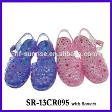 SR-13CR095 with flower (2). kids jelly sandals girls jelly sandals plastic sandals children wholesale jelly sandals